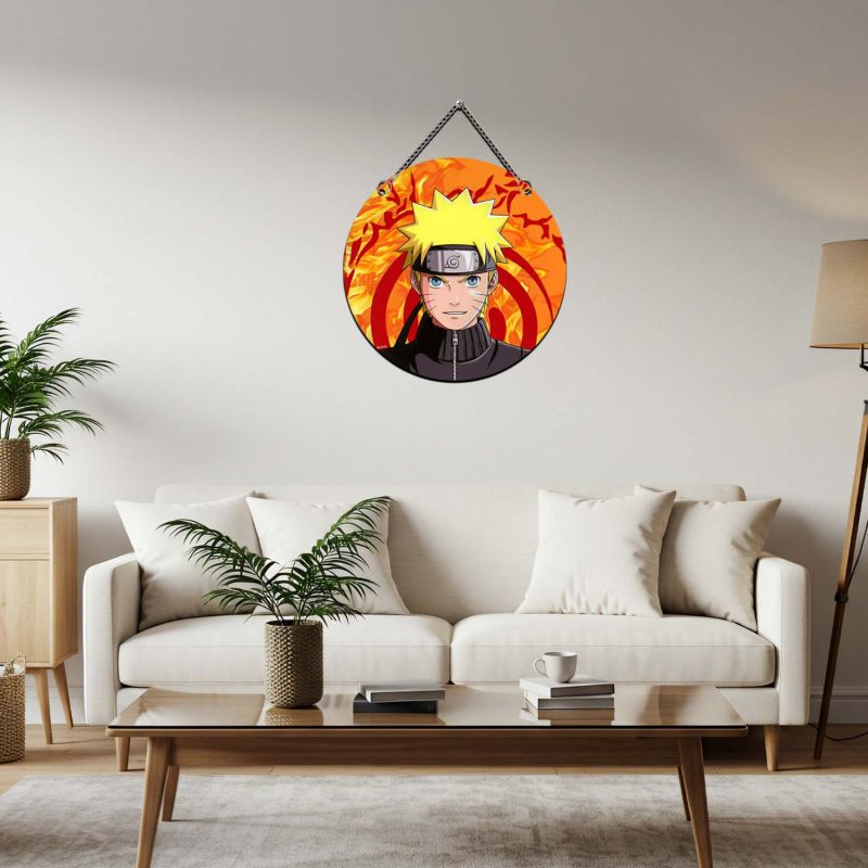 Anime Theme Wooden Wall Hanging for Kids' Bedroom, Living Room & Playrooms Birthday Return Gift For Kids & Anime Lover (NarutoUzumaki458)